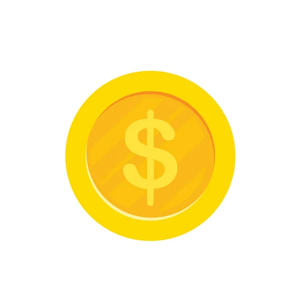 Dollar Gold Coin Vector Illustration — Stock Vector