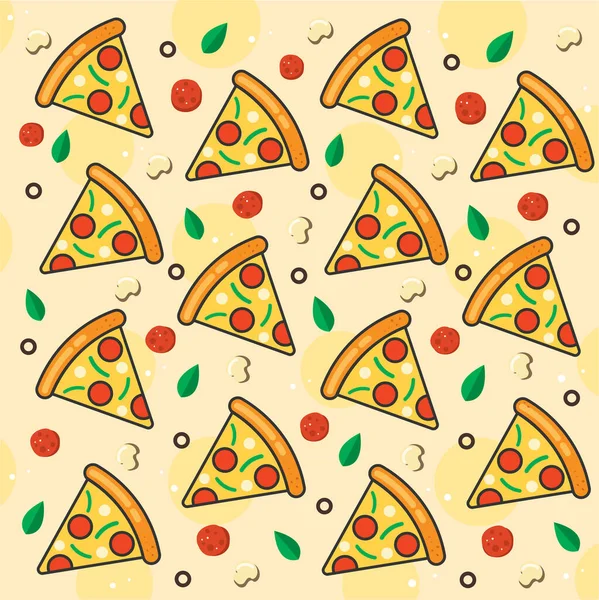 Pizza Tranche Modèle Fond Illustration Vectorielle — Image vectorielle