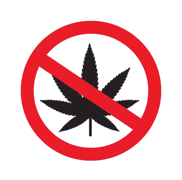 Marihuana Yok Yasak Esrar Vektör Illüstrasyonu — Stok Vektör