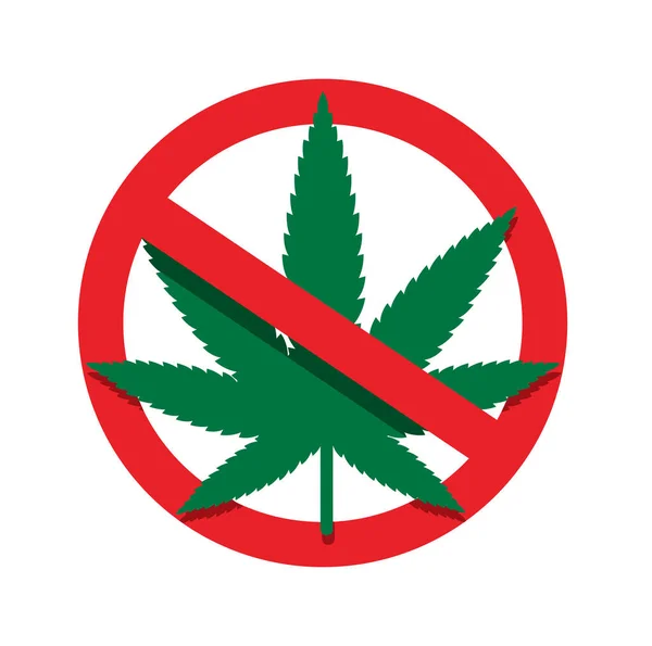 Sin Marihuana Ilustración Vectorial Prohibida — Archivo Imágenes Vectoriales
