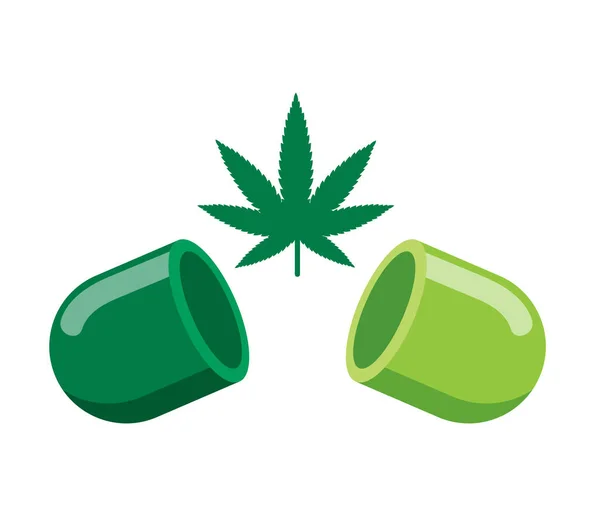 Pills Cannabis Marijuana Capsule —  Vetores de Stock
