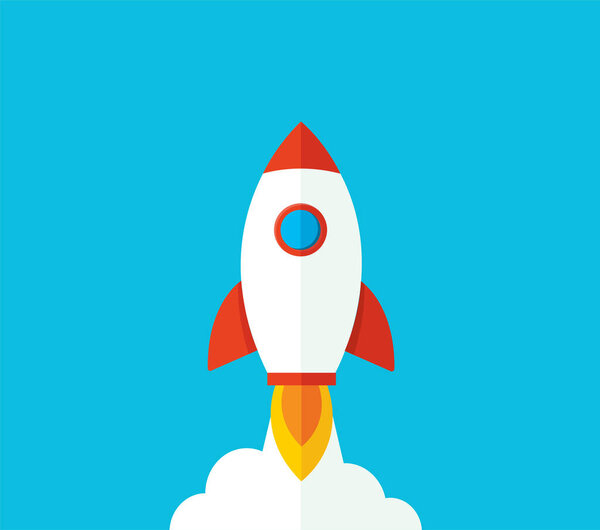 rocket launch. start-up symbol vector illustration