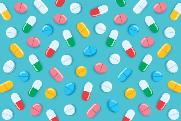 Medicinska Piller Och Kapslar Apotek Vektor Illustration — Stock vektor