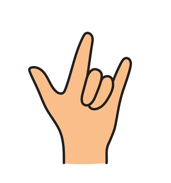 Amo Ícone Sinal Mão Língua — Vetor de Stock