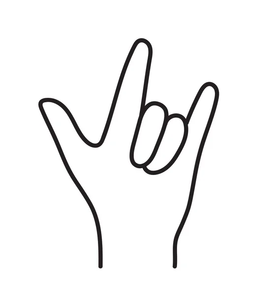 Love You Language Hand Sign Simgesi — Stok Vektör