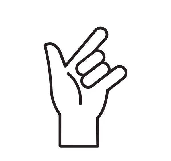 Amo Ícone Sinal Mão Língua — Vetor de Stock