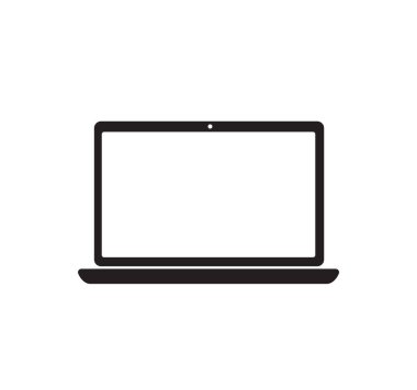 Basit bilgisayar, dizüstü bilgisayar simgesi. vektör illüstrasyonu