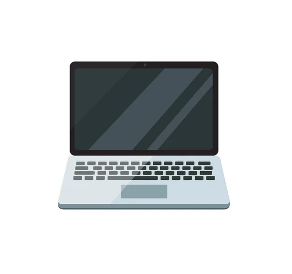 Laptop Computer Platte Vector Pictogram Illustratie — Stockvector