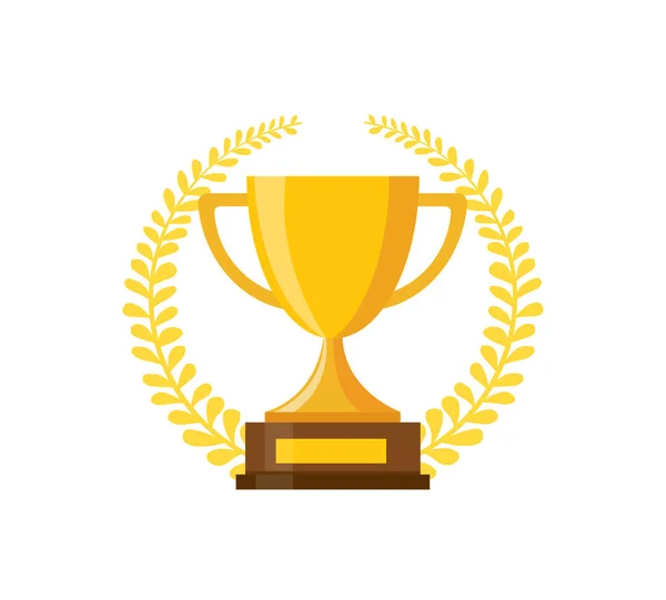 Trophy Κύπελλο Επίπεδη Στυλ Εικονογράφηση Διάνυσμα Εικονίδιο — Διανυσματικό Αρχείο