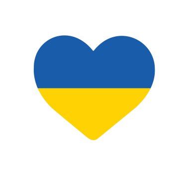 Kalp şeklindeki Ukrayna bayrağı çizimi