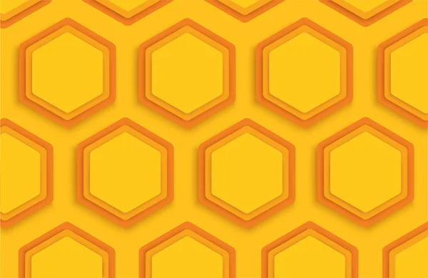 Yellow Hexagon Background Template Vector Illustration — Stock Vector