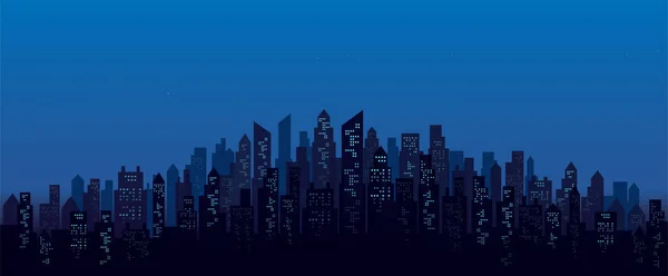 Cidade Skyline Paisagem Vetor Ilustração — Vetor de Stock