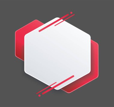 kırmızı altıgen arka plan şablon vektör çizimi