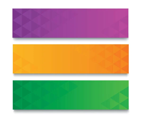 Set Modern Colorful Banner Template Purple Green Orange Banner — Image vectorielle