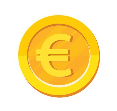 Euro altın sikkesi. vektör illüstrasyonu