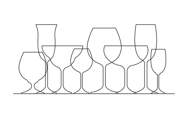 Wein Glas Zeichnung Vektor Illustration — Stockvektor