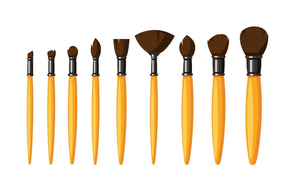 Set Make Brushes Isolated Vector Illustration — Vettoriale Stock