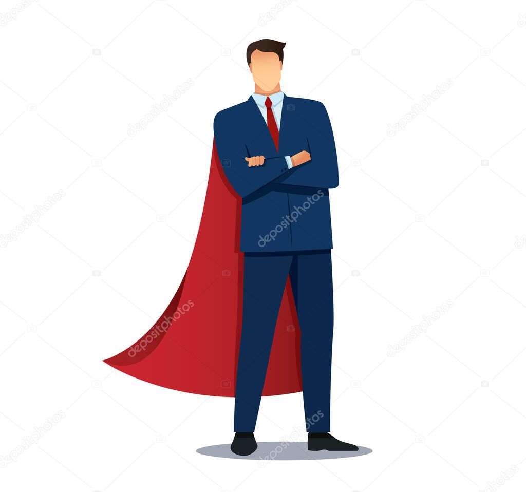 businessman with red cape vector illustration