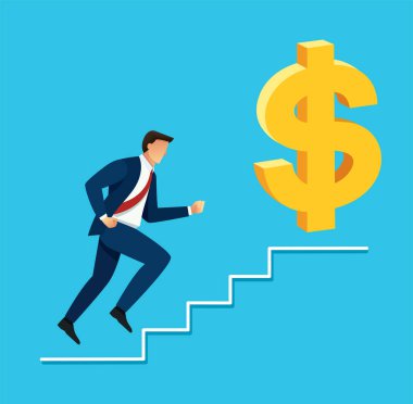 dolar simgesi için çalışan işadamı