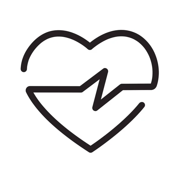 Heart Icon Sign Heartbeat Vector Illustration — Stock vektor