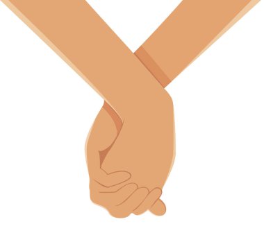 hand holding each others, handshake supporting each other. vector illustration