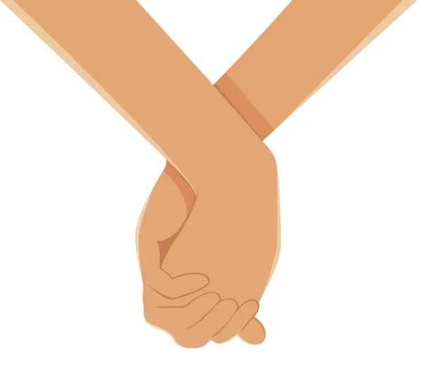 Hand Holding Each Others Handshake Supporting Each Other Vector Illustration — 스톡 벡터