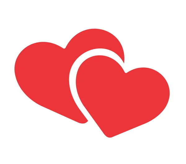 Two Simple Heart Icon — Stock vektor