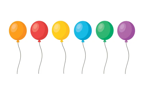 Group Colorful Balloons Celebration Party Decorations Vector Illustration — Vector de stock