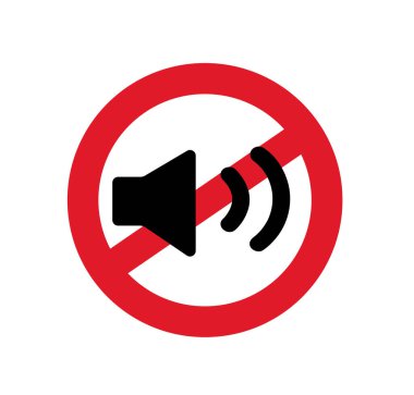 Prohibition of loud sound icon. vector illustration 