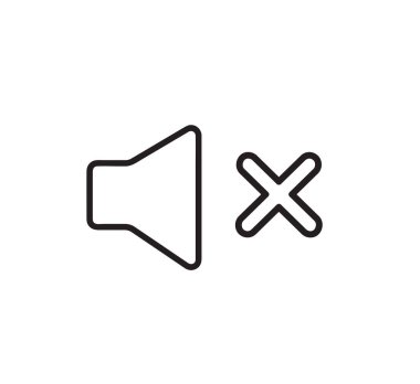 Basit bir dilsiz simgesi. vektör illüstrasyonu