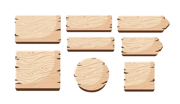木製の看板のセット ベクターイラスト — ストックベクタ