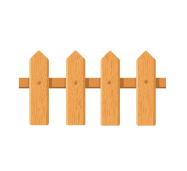 ahşap çit karikatür vektör çizimi