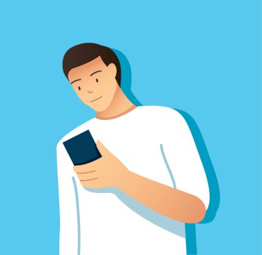 Akıllı telefon tutan insanlar. vektör illüstrasyonu