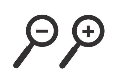 Büyüteç yakınlaştır, sembol simgesini büyüt. vektör illüstrasyonu