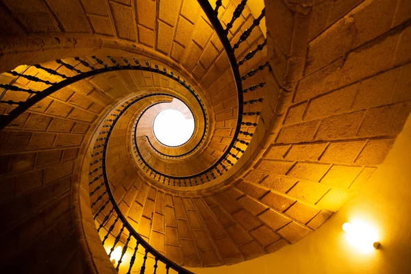 Golden Spiral Staircase San Domingo Bonaval Santiago Compostela Spain — Stock Photo, Image