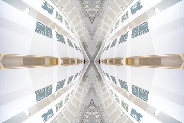 Contexto Abstrato Com Formas Simétricas Edifício Moderno Kaleidoscope Dreaming Experience — Fotografia de Stock