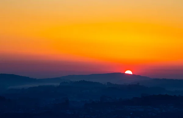 Pohled Picoto Hory Nad Městem Braga Při Západu Slunce Během — Stock fotografie