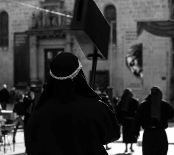 Μεγάλη Εβδομάδα Παράδοση Farricocos Πόδια Στην Πόλη Μπράγκα Minho Πορτογαλία — Φωτογραφία Αρχείου
