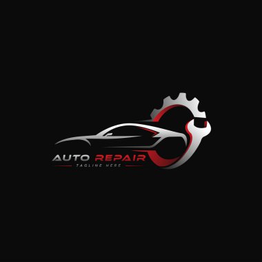 Otomatik logo şablonu tasarımı. Vektör illüstrasyonu