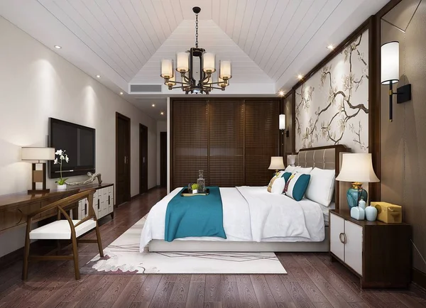 modern bedroom interior. 3d rendering