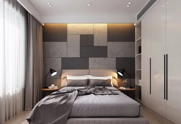 modern bedroom interior. 3d rendering