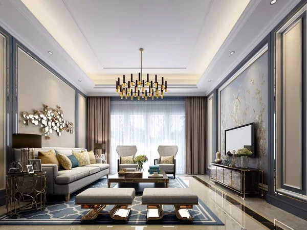 interior of modern living room. 3d rendering