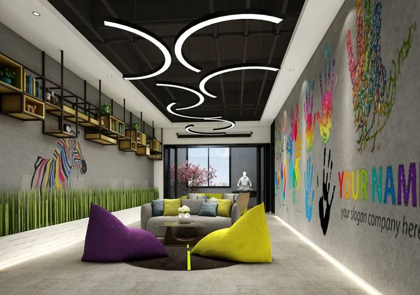Effect drawing of modern office decoration design