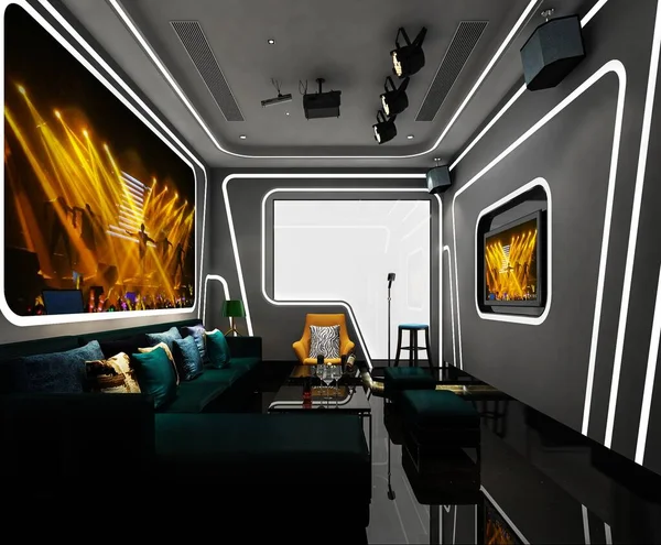 Decoration design renderings of modern bars, KTVs and private clubs