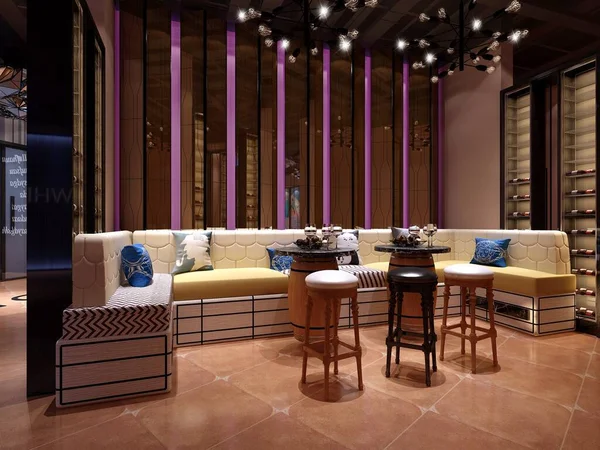 Decoration design renderings of modern bars, KTVs and private clubs