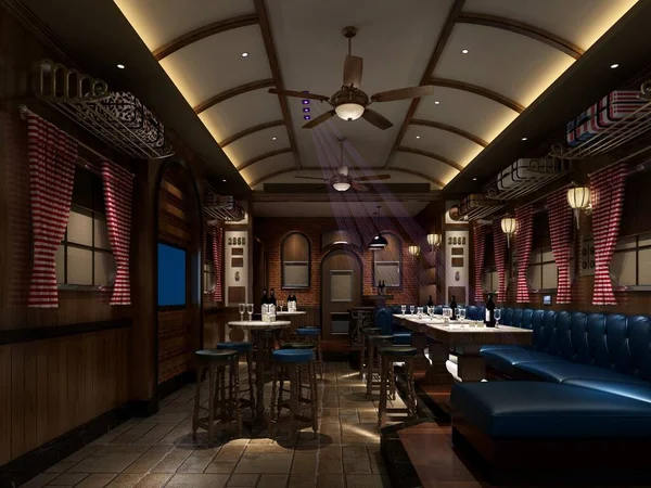 Decoration design renderings of modern bars, KTVs and private clubs