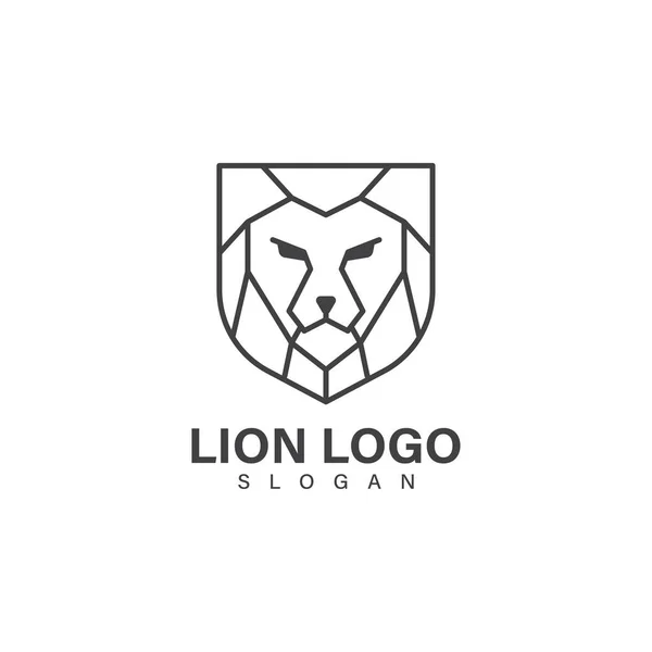 Lion Logo Lion Head Shield Logo Design Vector Template — Stock Vector
