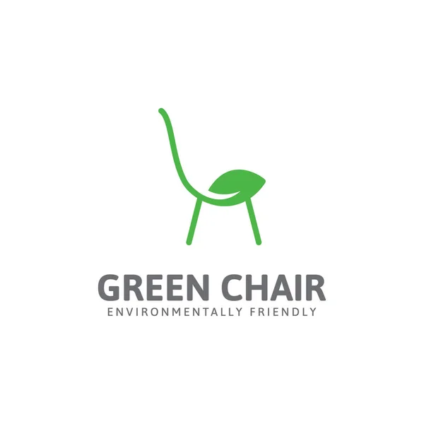 Logo Zelené Židle Židle Zelené Strom Logo Design Vektorové Šablony — Stockový vektor