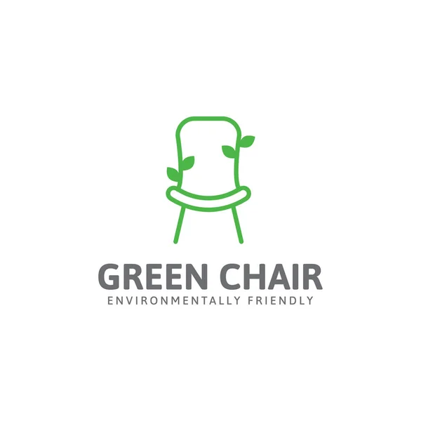 Logo Zelené Židle Židle Zelené Strom Logo Design Vektorové Šablony — Stockový vektor