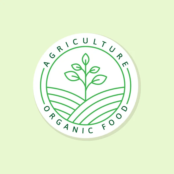 Agricultura Alimentos Orgánicos Logotipo Etiqueta Ilustración Diseño Vectores Pegatina — Vector de stock